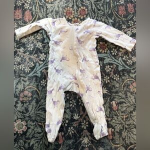Carter's White and Purple Bird Print Footie